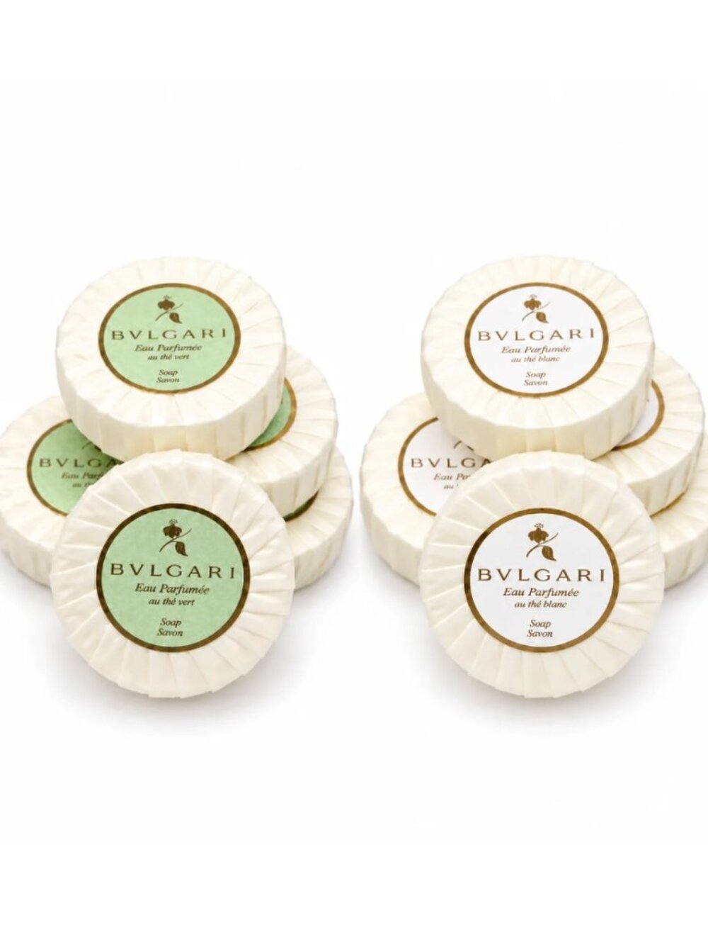 Bvlgari Eau Parfumee Soap Set - White Tea & Green Tea - Pack of 10